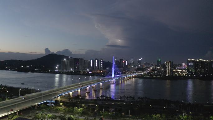广州南沙凤凰一桥航拍4K原素材