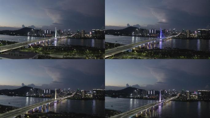 广州南沙凤凰一桥航拍4K原素材