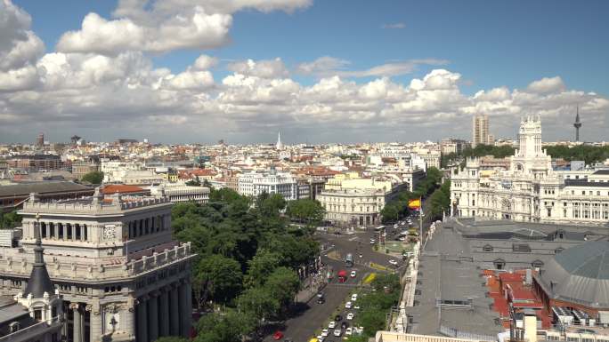 延时拍摄下的马德里城市景观