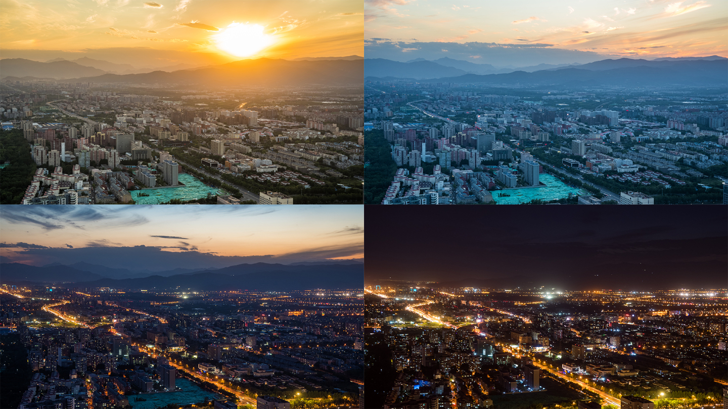 【4K】俯瞰北京全景06-日转夜延时