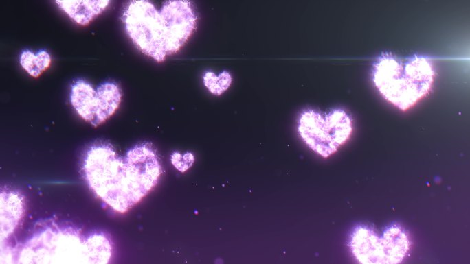 紫色浪漫520情人节爱心视频素材
