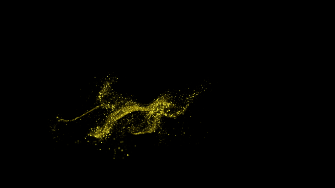 三组金色闪动粒子飘散三维模拟飘逸