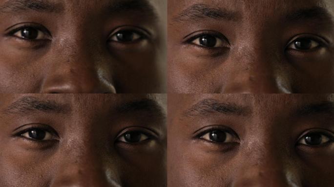 非洲男人的眼睛特写