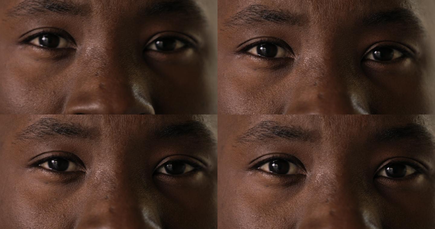 非洲男人的眼睛特写
