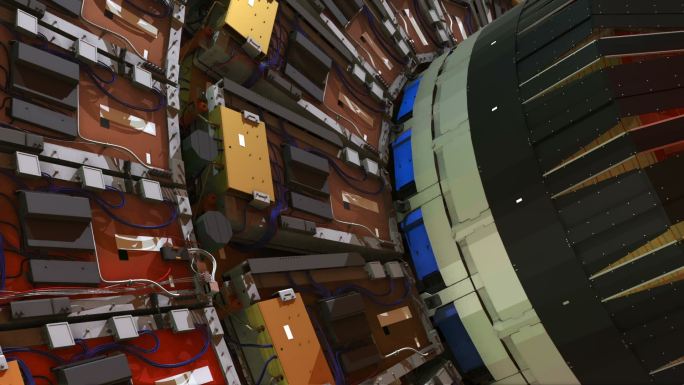 LHC粒子探测器端盖近景