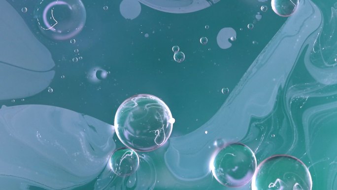 水彩背景抽象艺术水泡水面油污