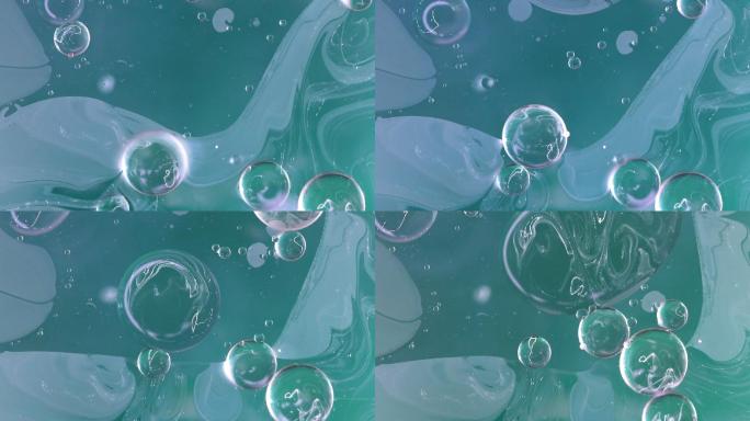 水彩背景抽象艺术水泡水面油污