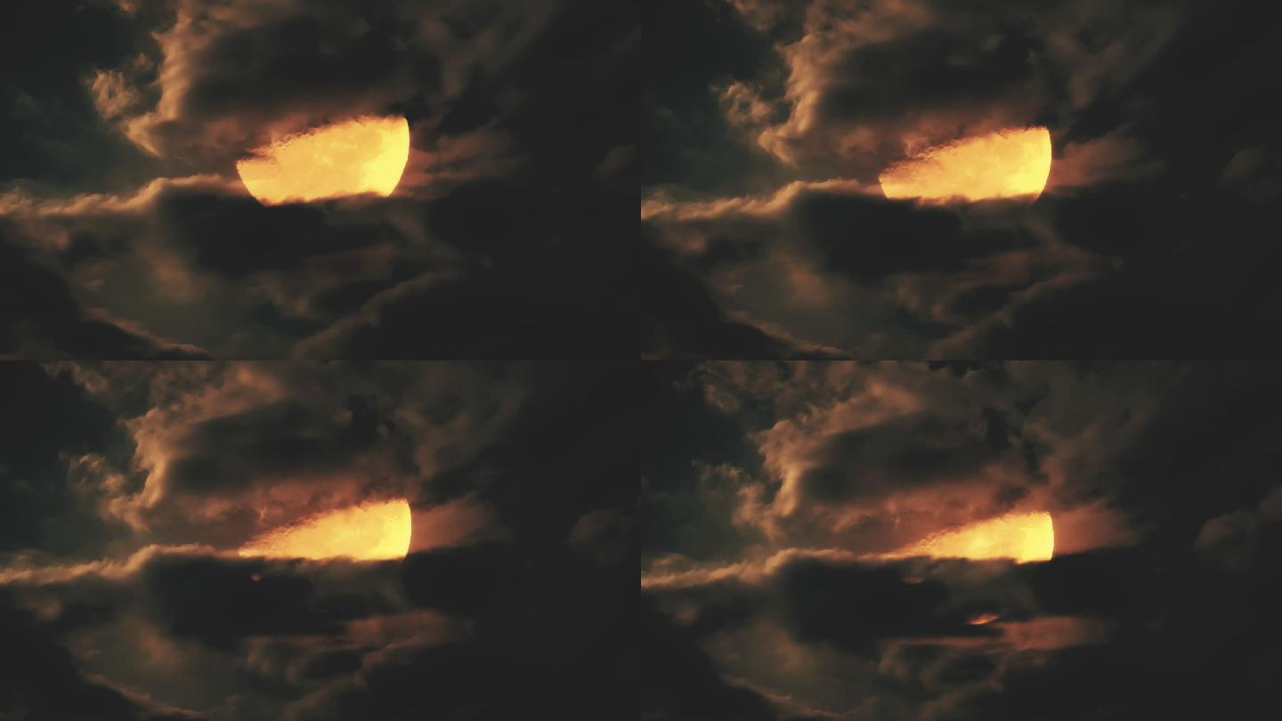 【HD天空】奇幻月落星空月亮虚拟魔幻金月