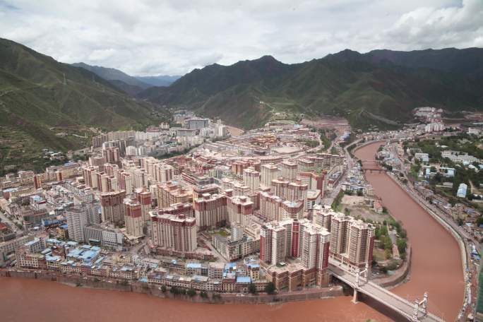 4K西藏昌都城市全景延时