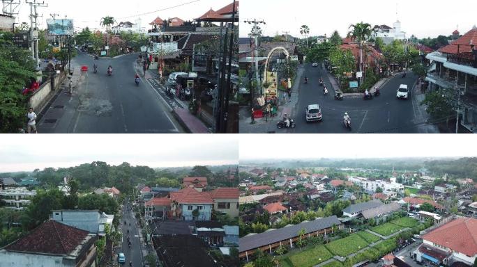 巴厘岛城市道路航拍