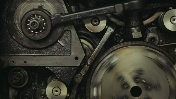 旧印刷机上的齿轮历史轴承机械转动结构