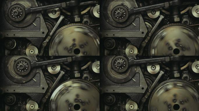 旧印刷机上的齿轮历史轴承机械转动结构