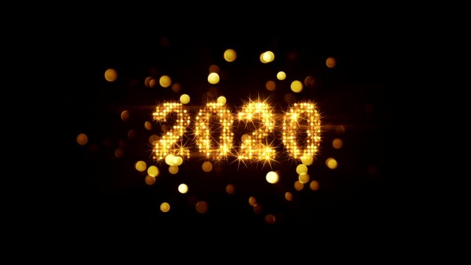 黑色背景前的2020