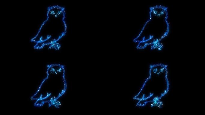粒子图形流线-猫头鹰