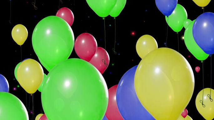 彩色气球粒子快速升空