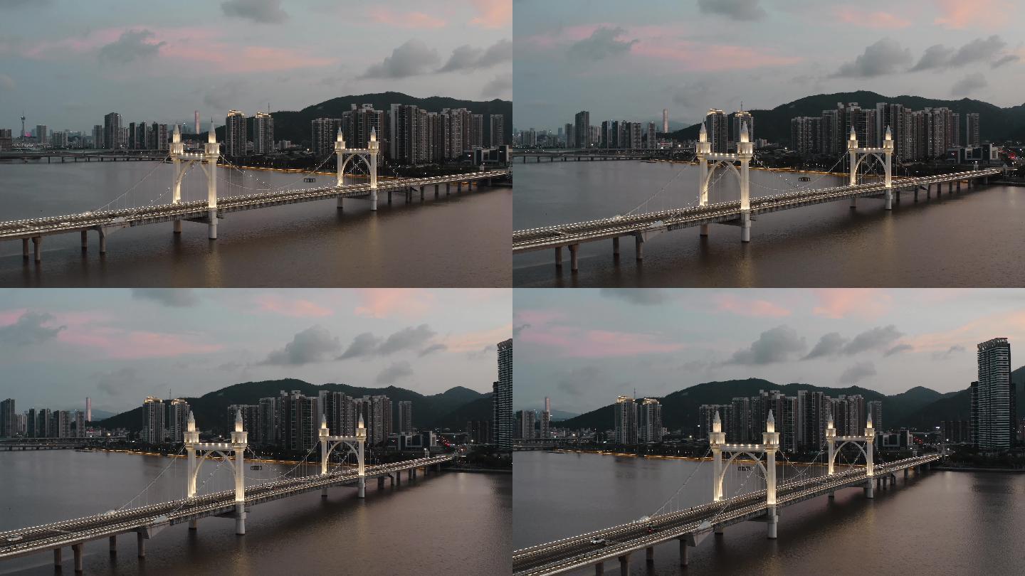【4K可商用】珠海白石桥夜景航拍