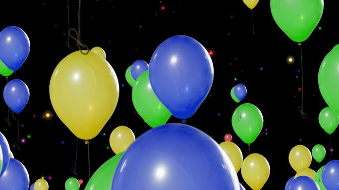 彩色气球粒子快速升空