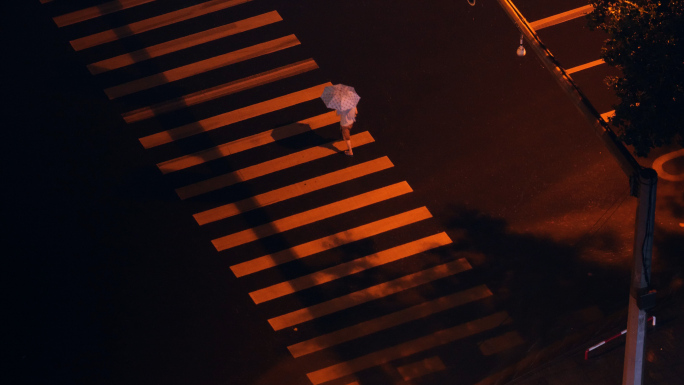 唯美下雨夜晚雨中的城市4k视频素材