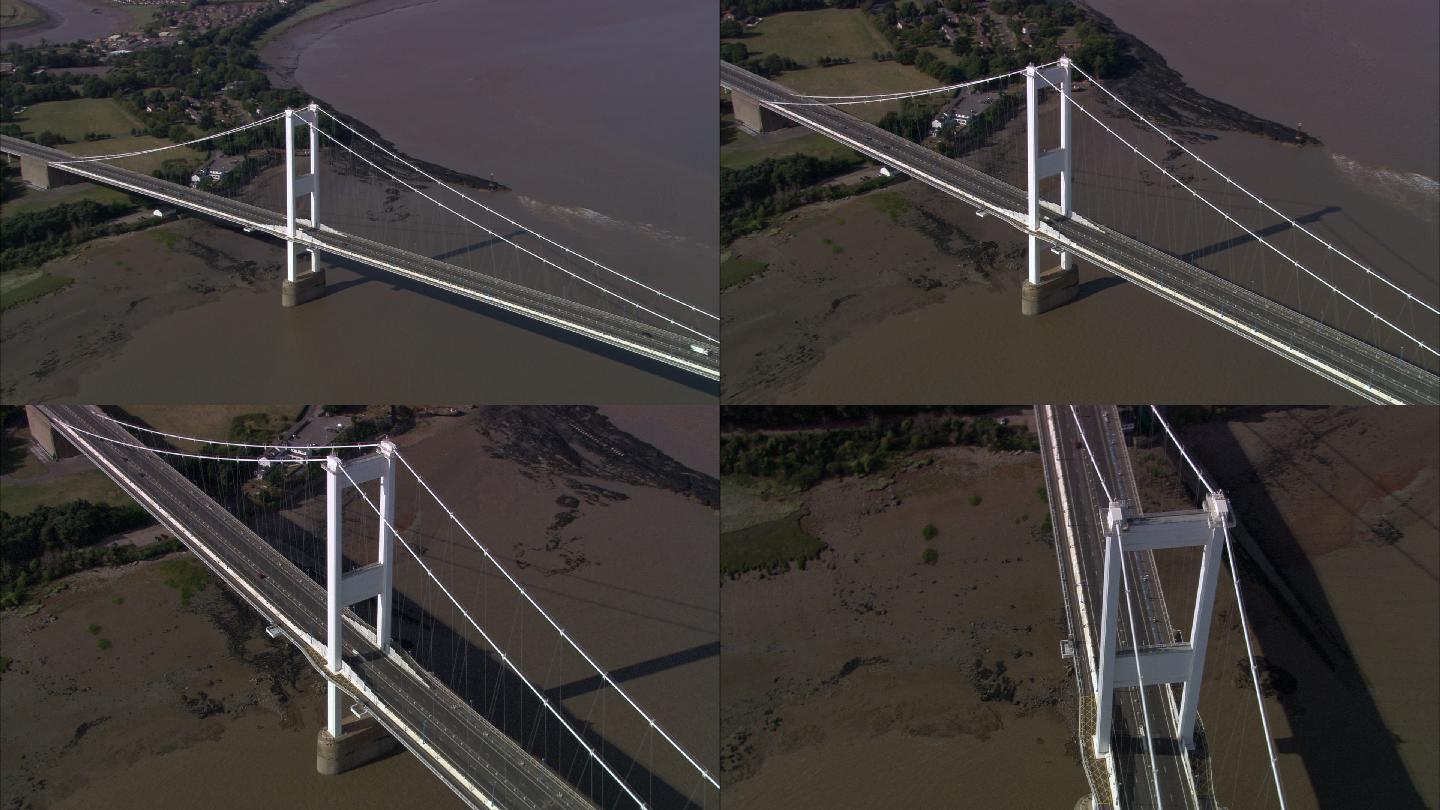 英国威尔士塞文桥鸟瞰图