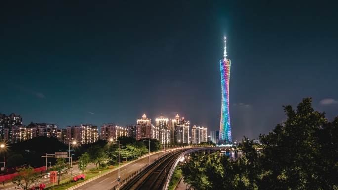 【4K原创】广州塔夜景延时摄影