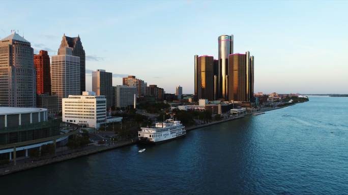 底特律空中城市景观