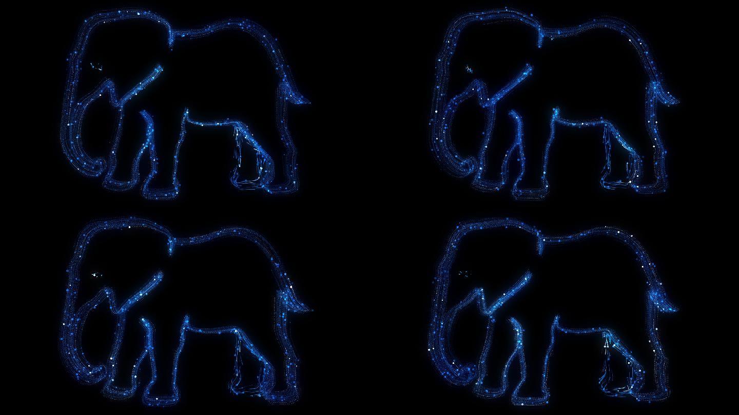 粒子图形流线-大象