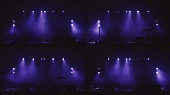 空荡的音乐会舞台上的灯光秀。