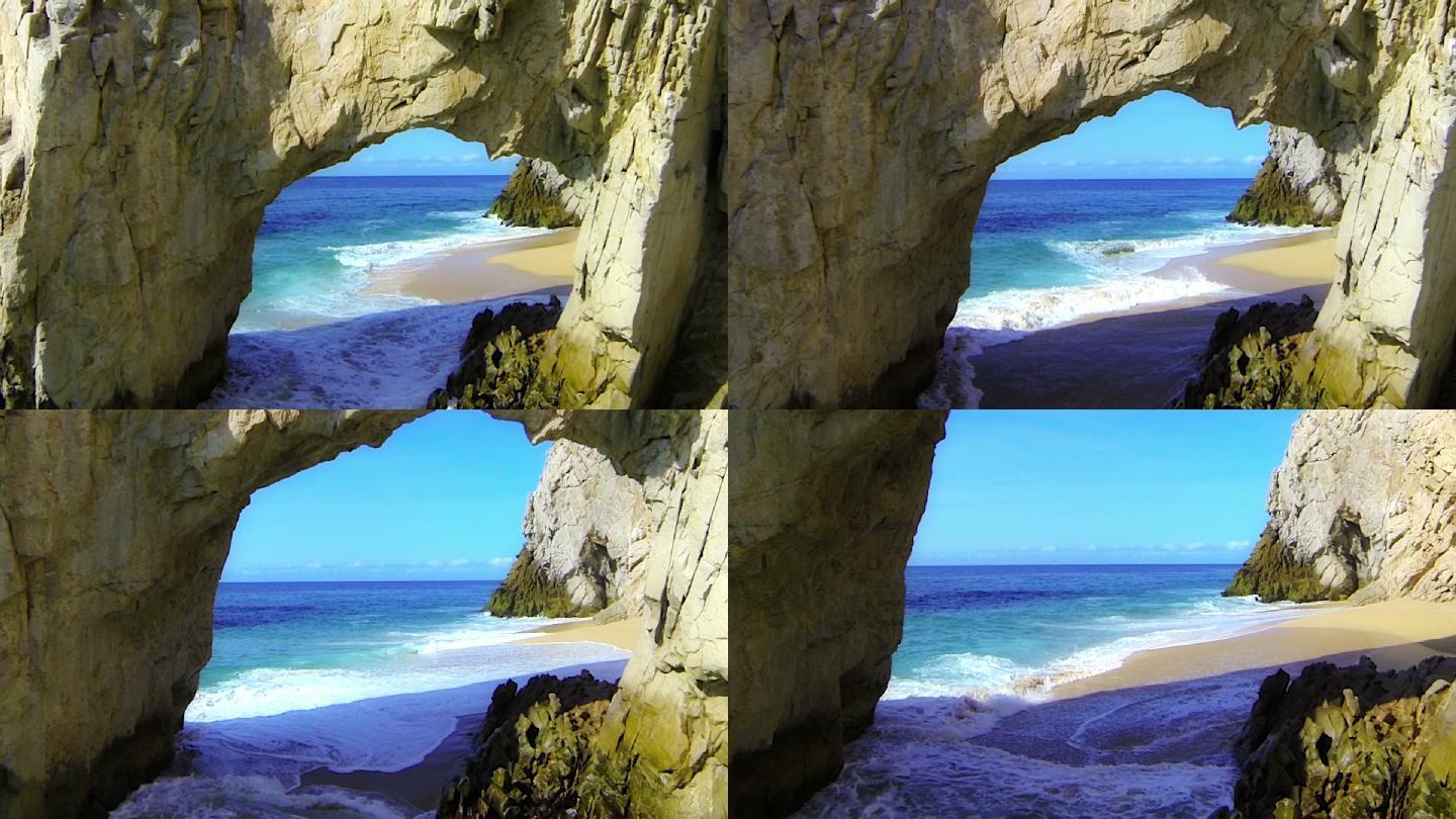 海边的岩石形成的拱门