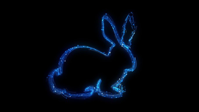 粒子图形流线-兔