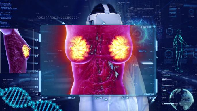 VR虚拟现实智慧医疗女性胸部乳腺疾病分析