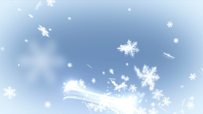 带着细线的雪花。雪的抽象动画