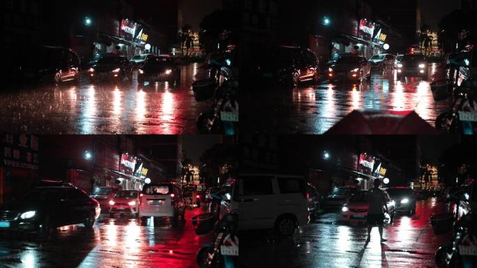 4k延迟下雨街道