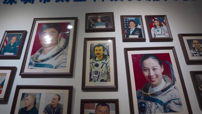 4k深圳航天博物科技馆航天英雄照片墙