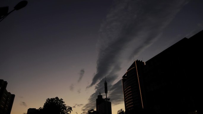 云海奇观夕阳西下夜幕降临夜深人静