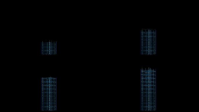 HUD风格01科技建筑生长动画