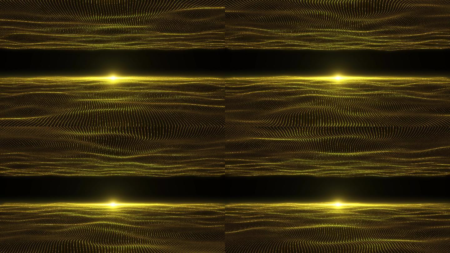 大气金色粒子条-波浪粒子