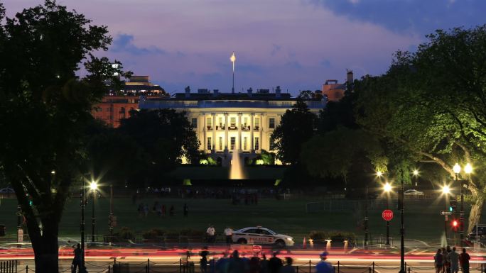 白宫夜间宣传片夜景旅游