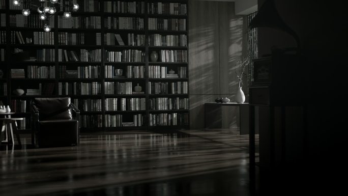 光影划过书房
