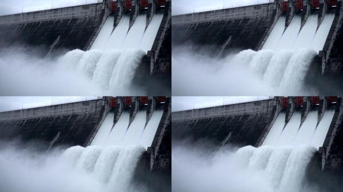 大坝三峡大坝水电站大坝泄洪慢镜头水电工程