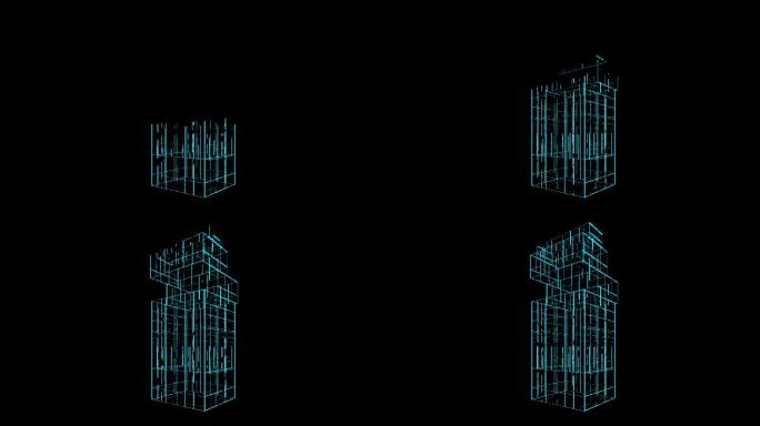 HUD风格02科技建筑生长动画