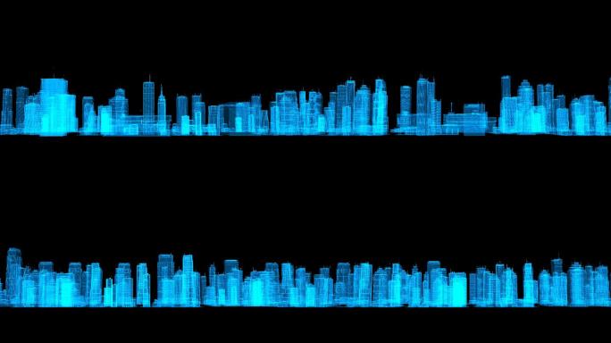 科技感城市大楼穿梭动画带通道