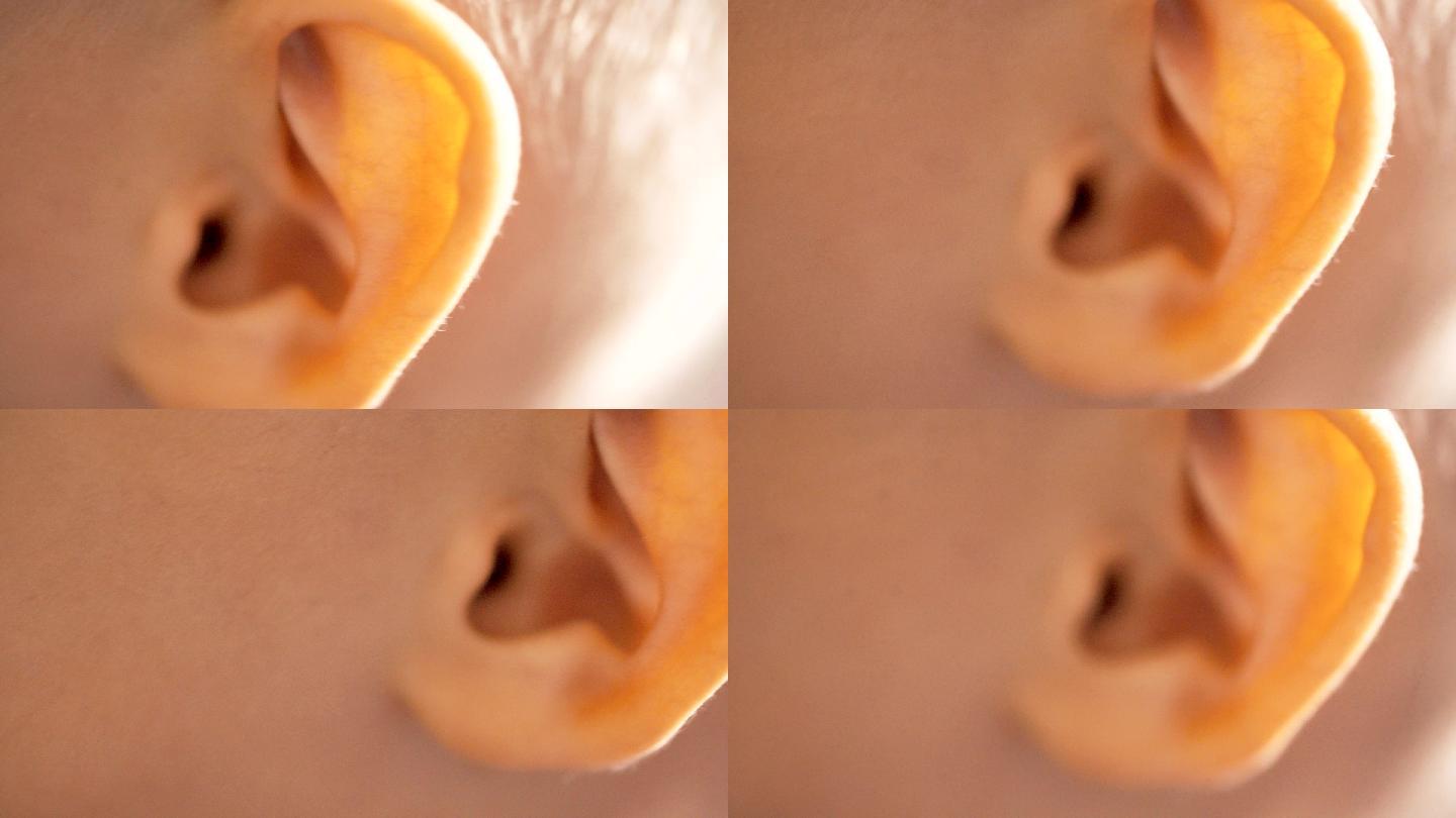 耳朵听力障碍残疾耳朵特写近景外耳耳廓
