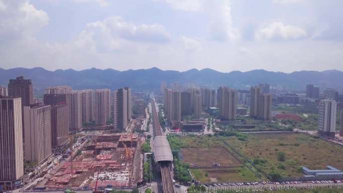 重庆科学城、西永4k大景航拍素材