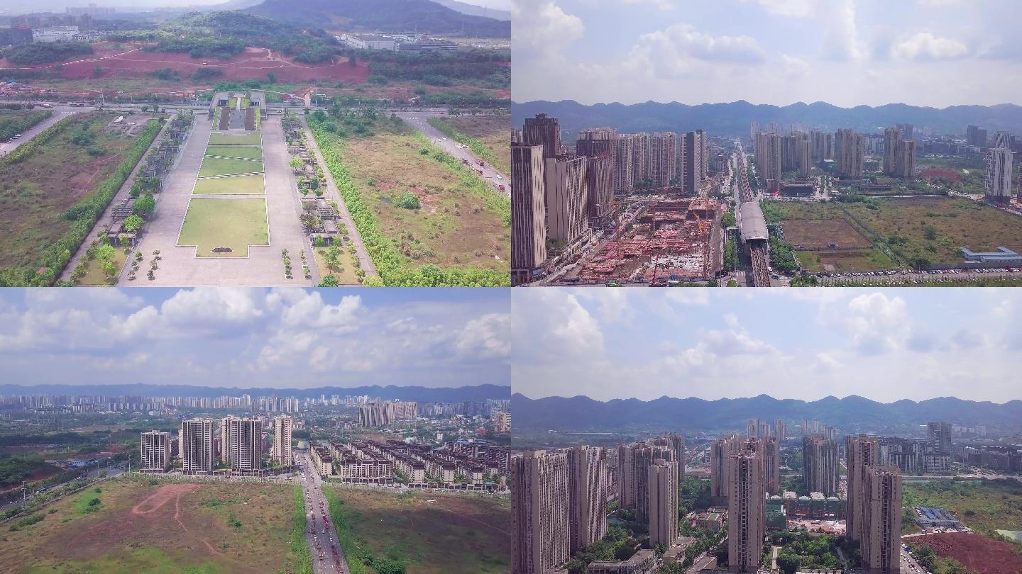 重庆科学城、西永4k大景航拍素材