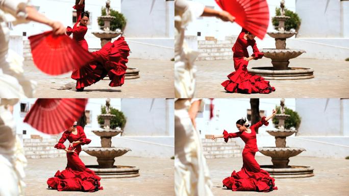 传统弗拉门戈舞者国外美女女性舞蹈欧式探戈
