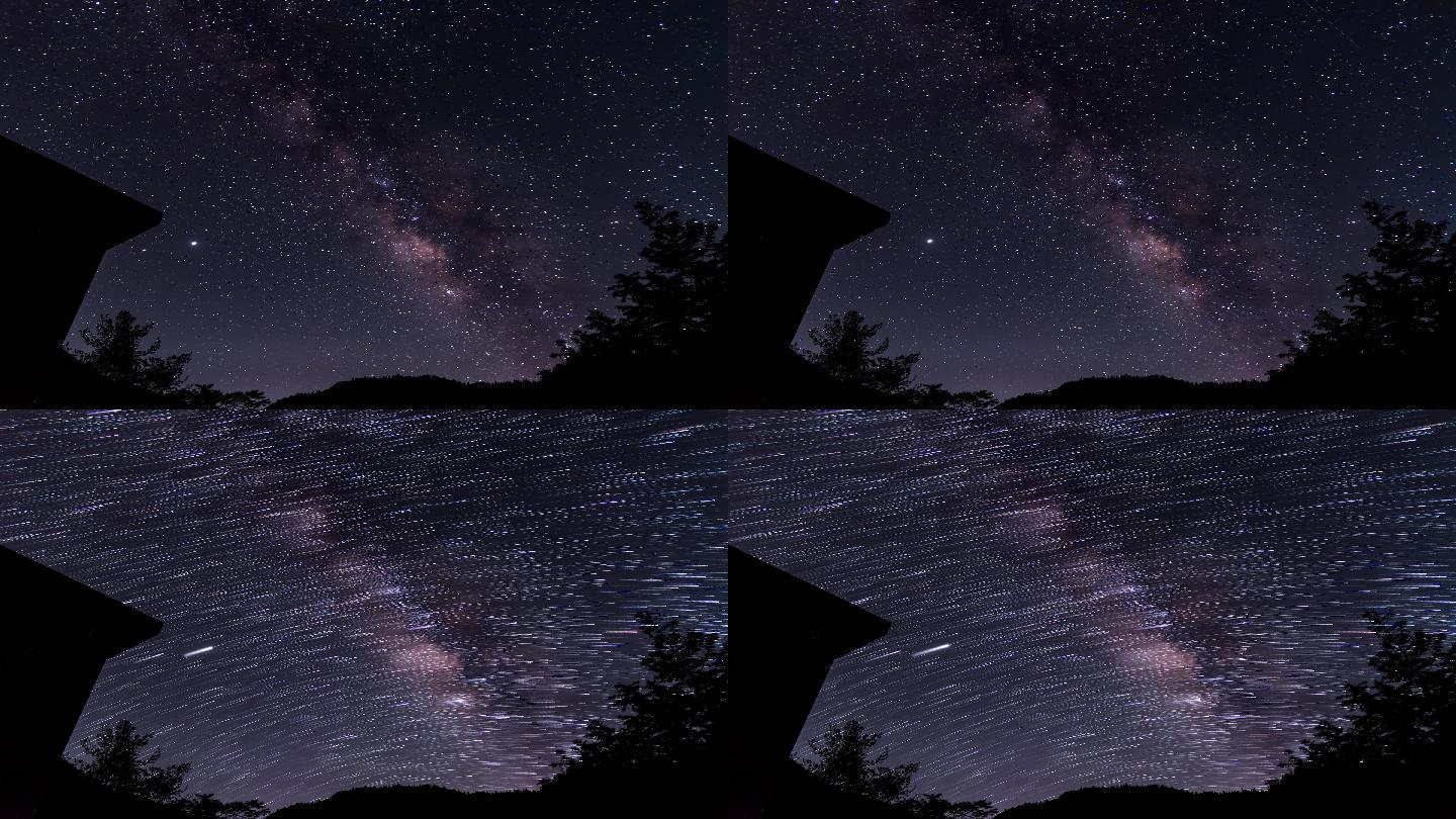 南岳衡山星轨延时，银河星空