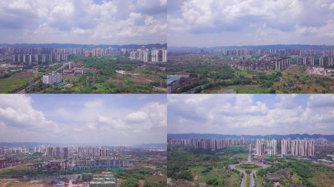 重庆科学城、大学城4k大景航拍素材
