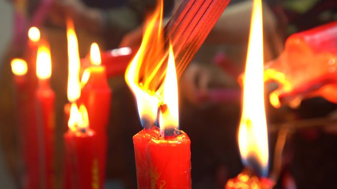 焚香祭拜素材寺庙香火不断