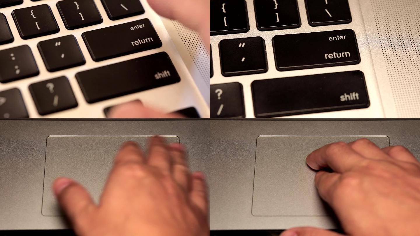 苹果电脑键盘微距特写镜头