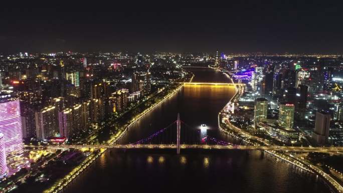 广州珠江夜景 航拍延时 珠江夜游 广州